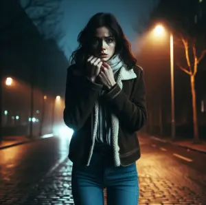 Blog Woman Walking Alone Scared